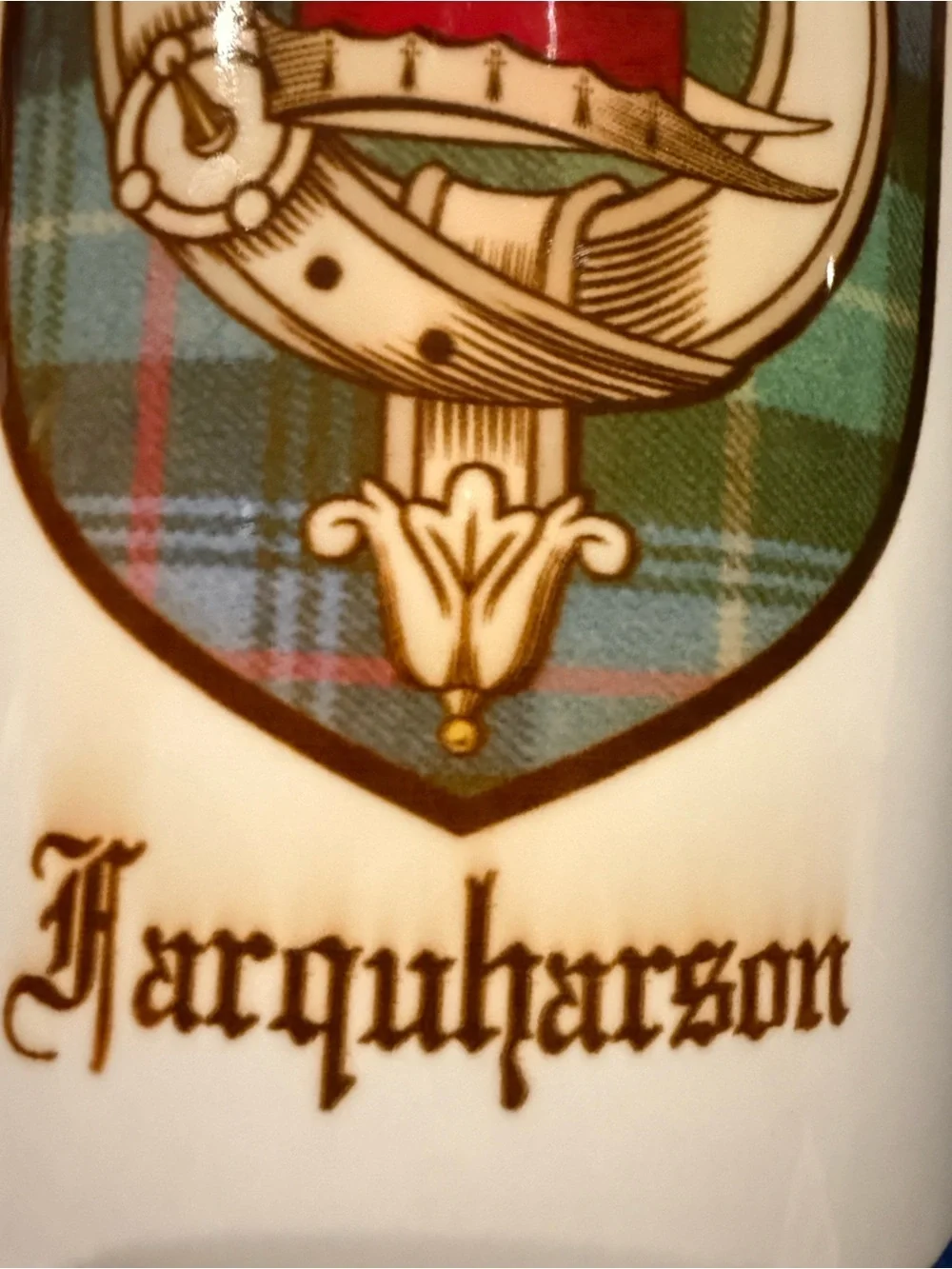 Two Clan Farquharson Scottish Seal Crest Coffee Mugs “Fide et Fortitudine”